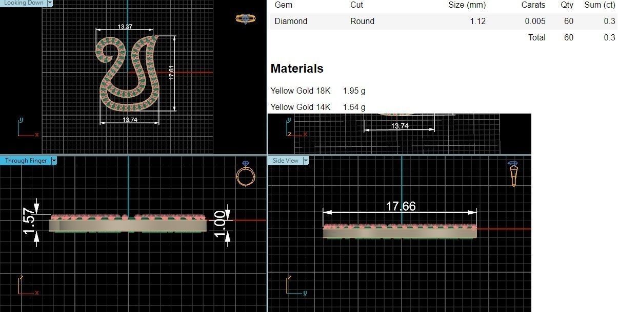 Swan charm pendant 3D print model_3