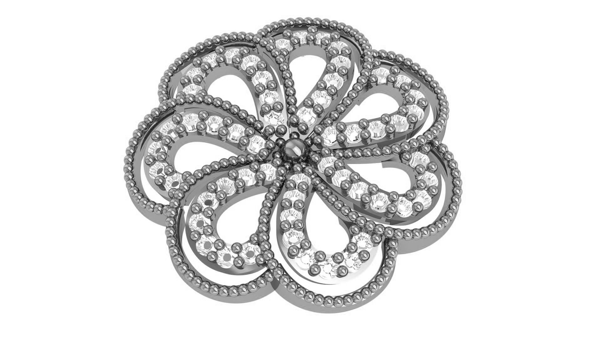 Flower Charm Pendant 3D print model_2