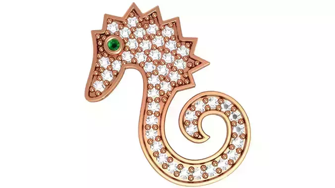  Seahorse Charm Pendant 3D print model