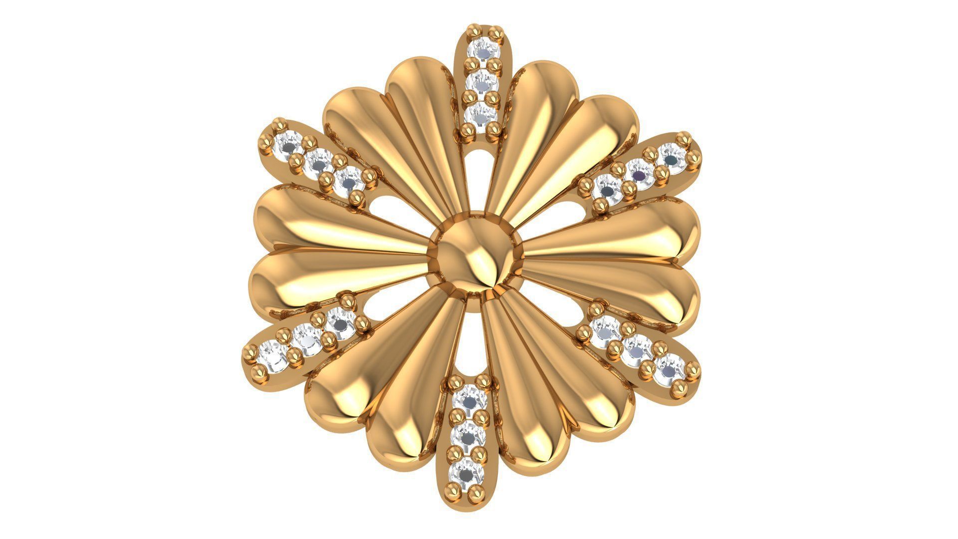 Flower Charm Pendant 3D print model_1