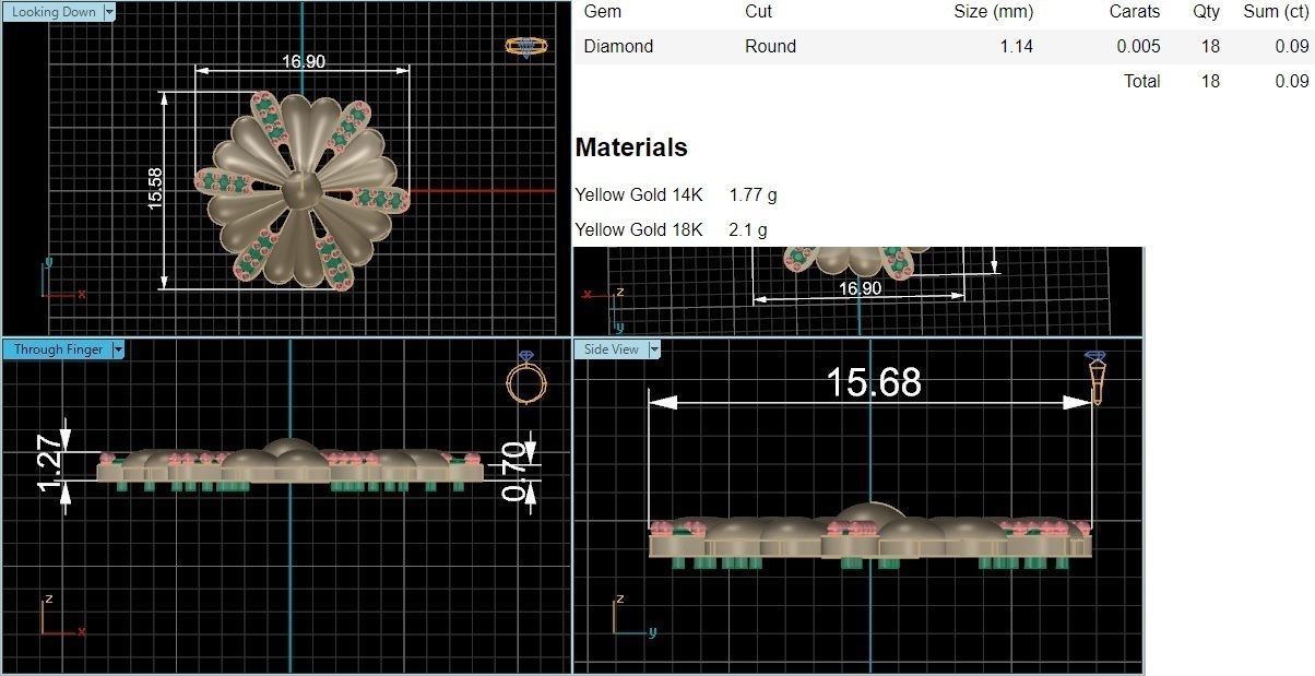 Flower Charm Pendant 3D print model_3