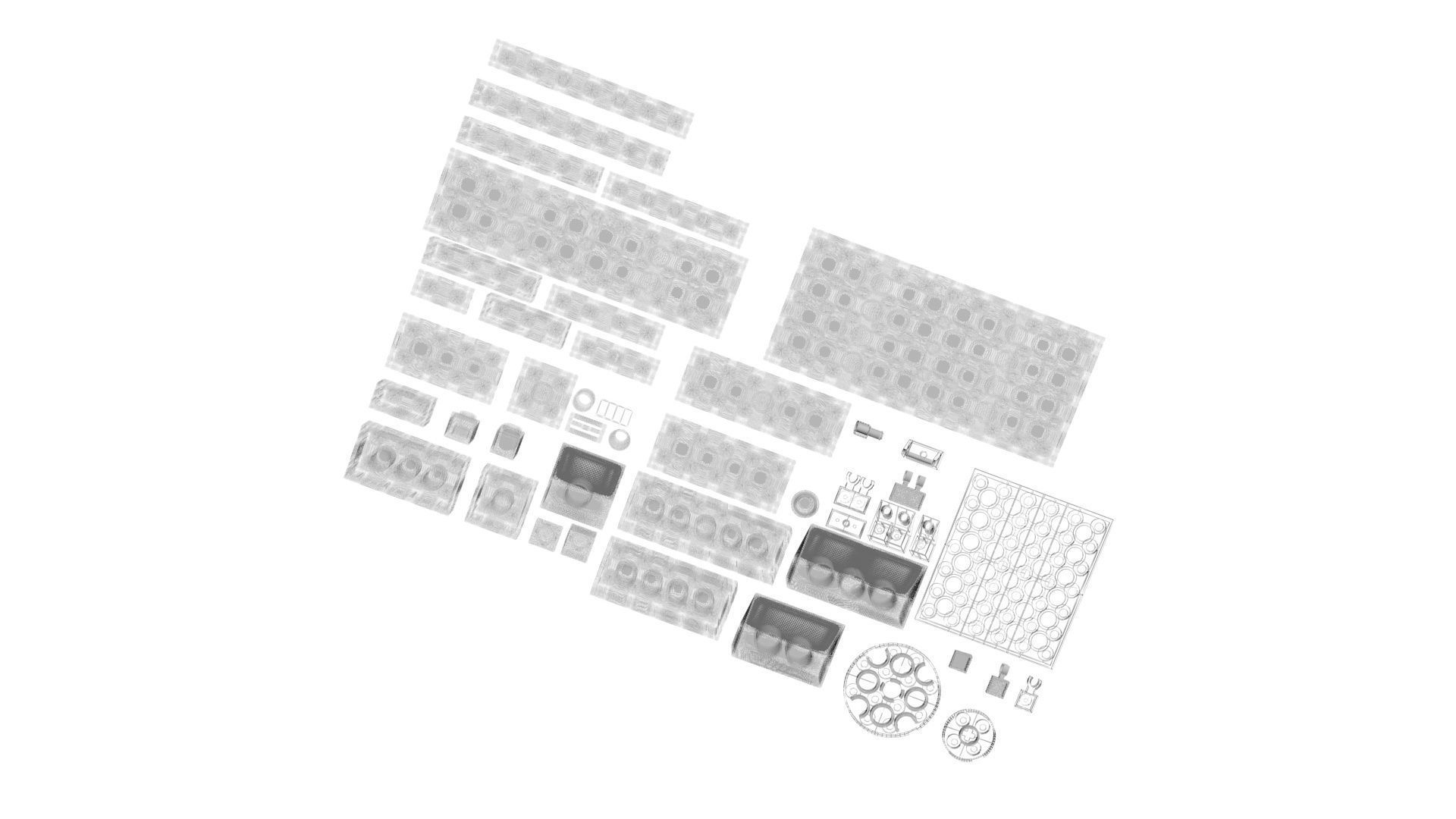 Purple Glass Lego Bricks Set 3D model_24