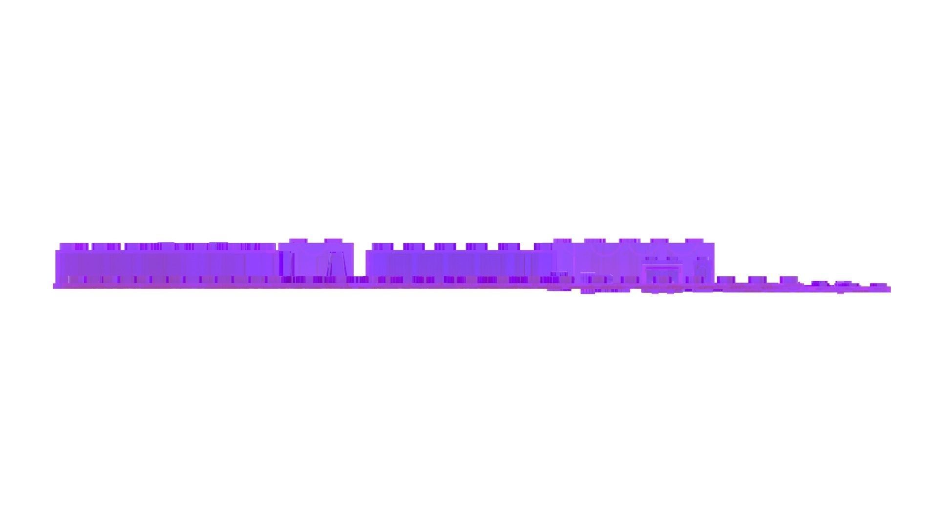 Purple Glass Lego Bricks Set 3D model_15