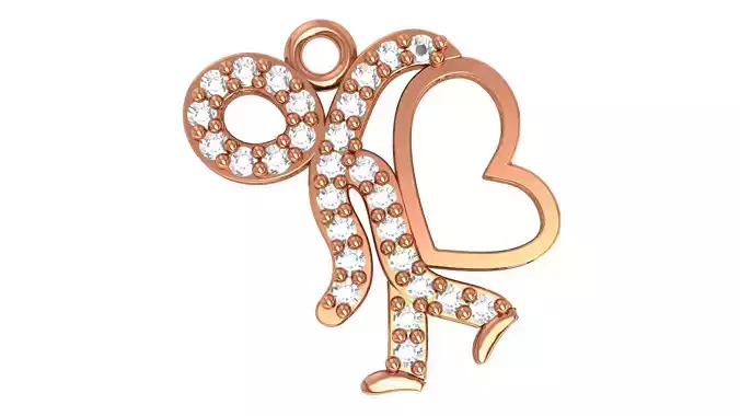 Love carrying Heart Pendant