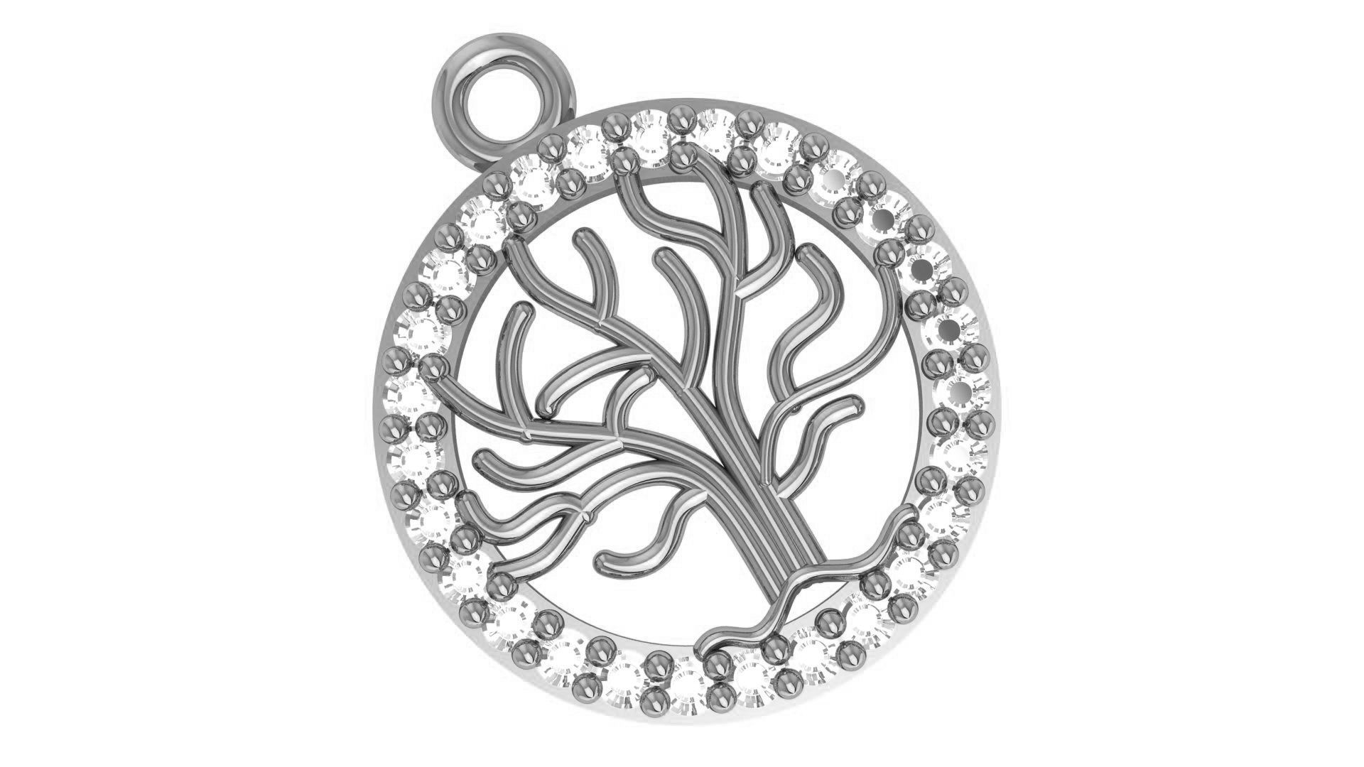 Tree of Life Pendant Charm 3D print model_2