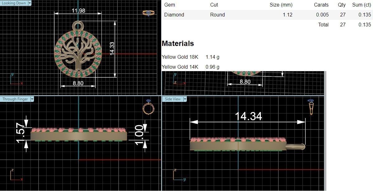 Tree of Life Pendant Charm 3D print model_3