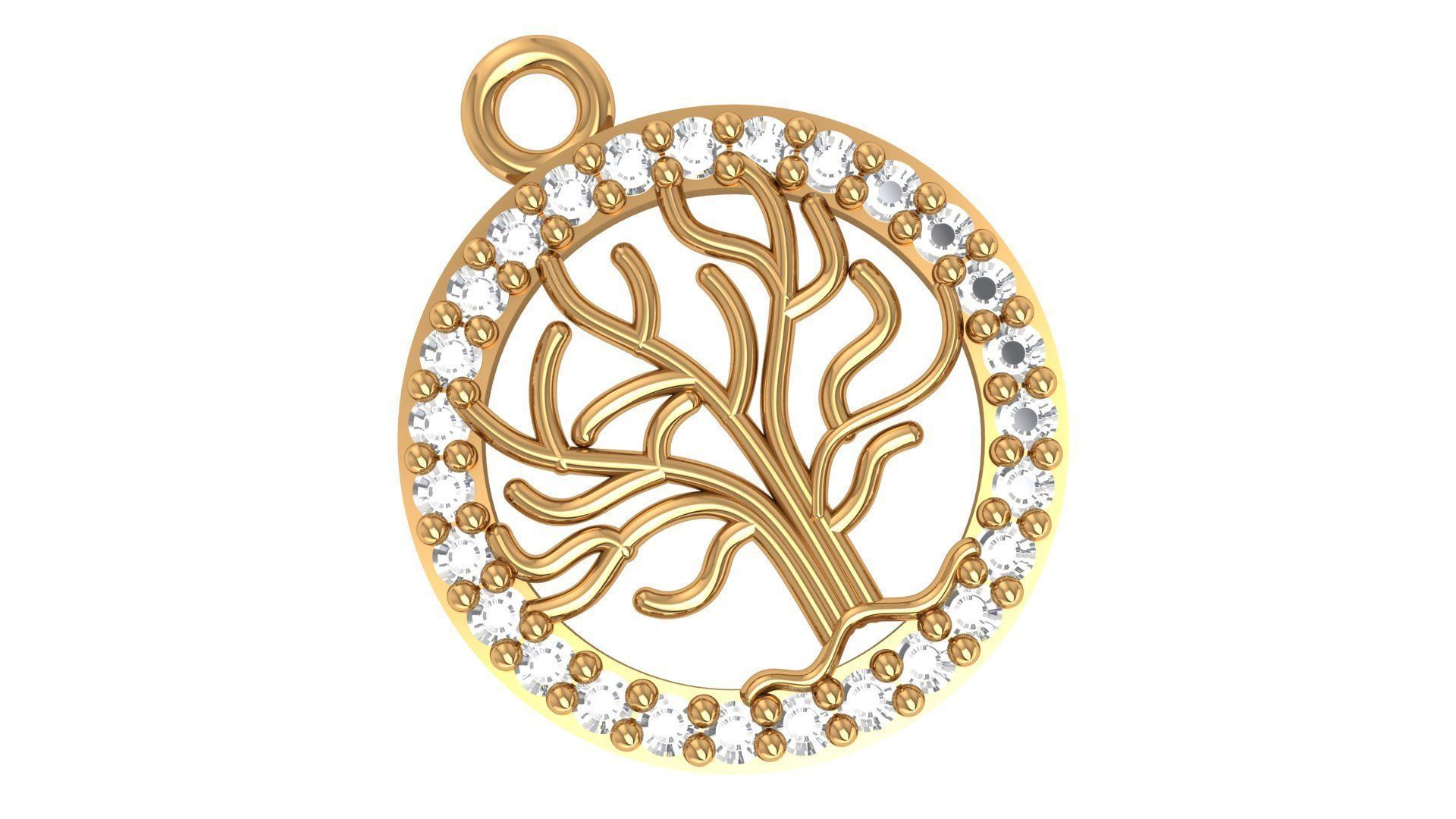 Tree of Life Pendant Charm 3D print model_1