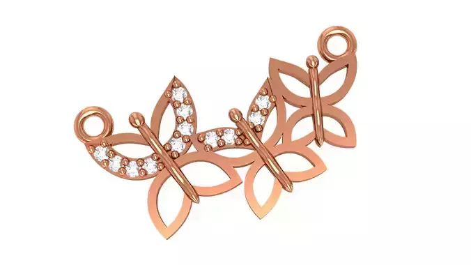 Three Butterfly Charm Pendant