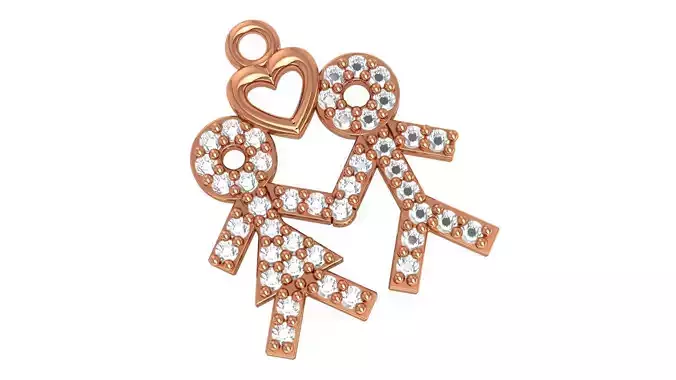 Couple Heart Pendant