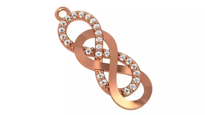 Infinity Loops Necklace Charm Pendant  3D print model