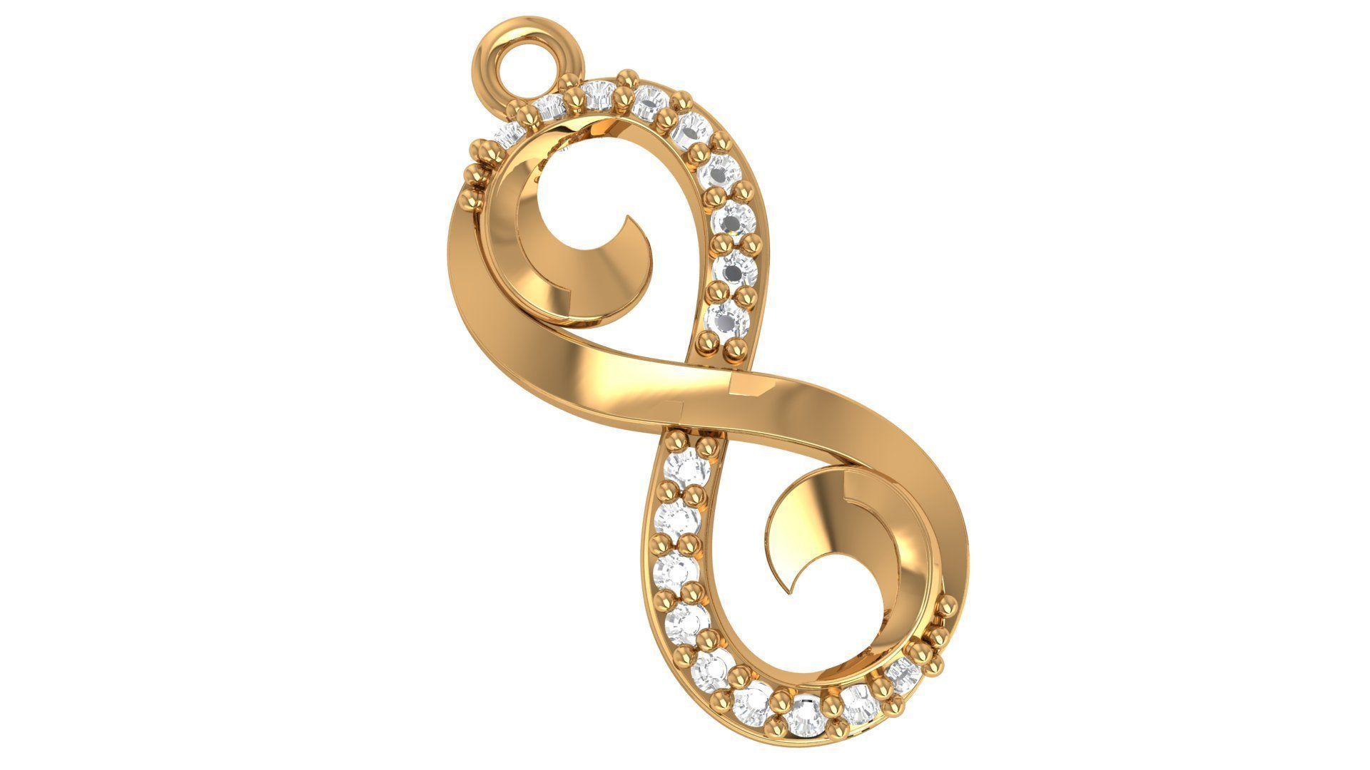 Infinity Loop Necklace Charm Pendant 3D print model_1