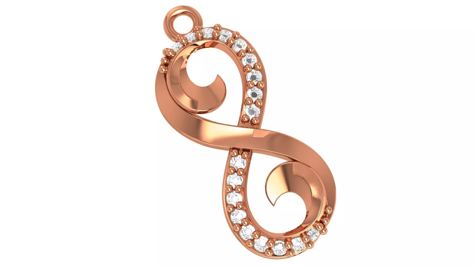 Infinity Loop Necklace Charm Pendant 3D print model_0