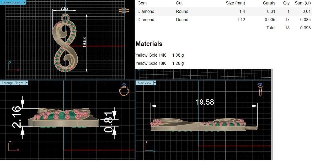 Infinity Loop Necklace Charm Pendant 3D print model_3