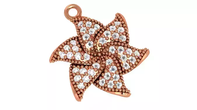 Flower Necklace Charm Pendant 3D print model
