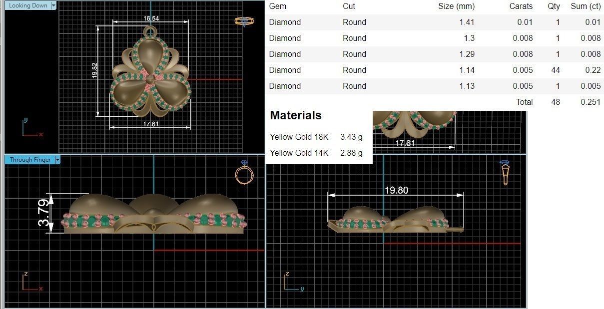 Flower Pendant 3D print model_3