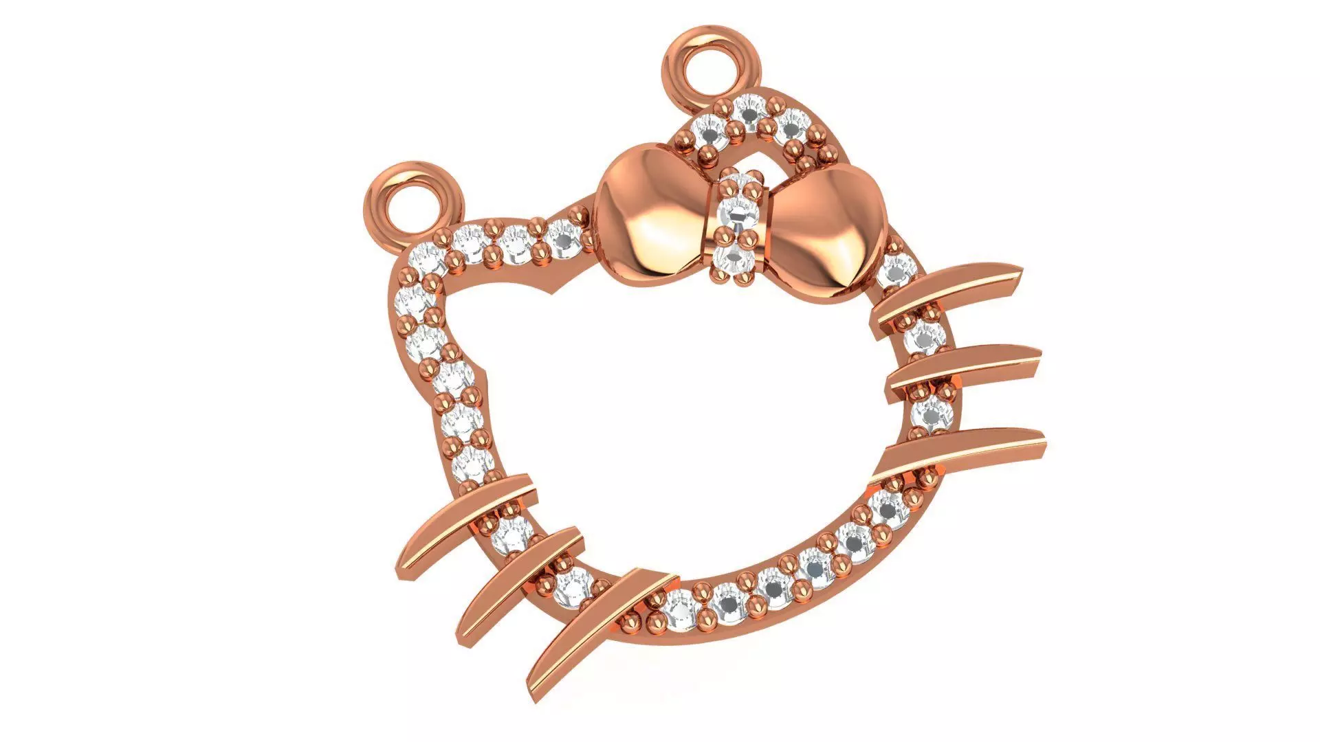 Cat with Bow Tie necklace 3D print model_0