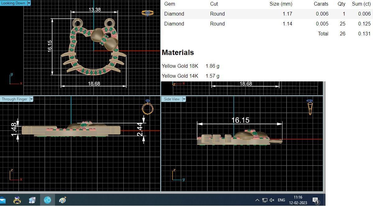 Cat with Bow Tie necklace 3D print model_3