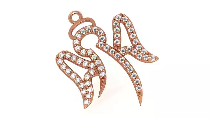 Diamond Wings Bird Charm Pendant 3D print model