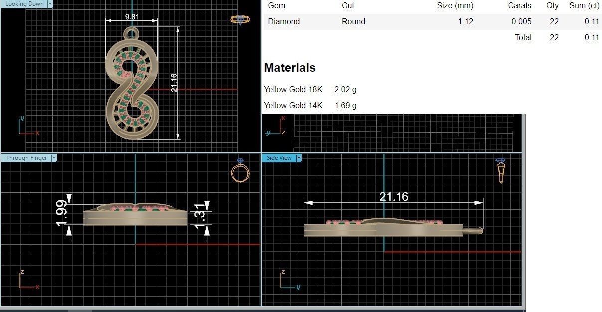 Infinity in time space pendant 3D print model_3