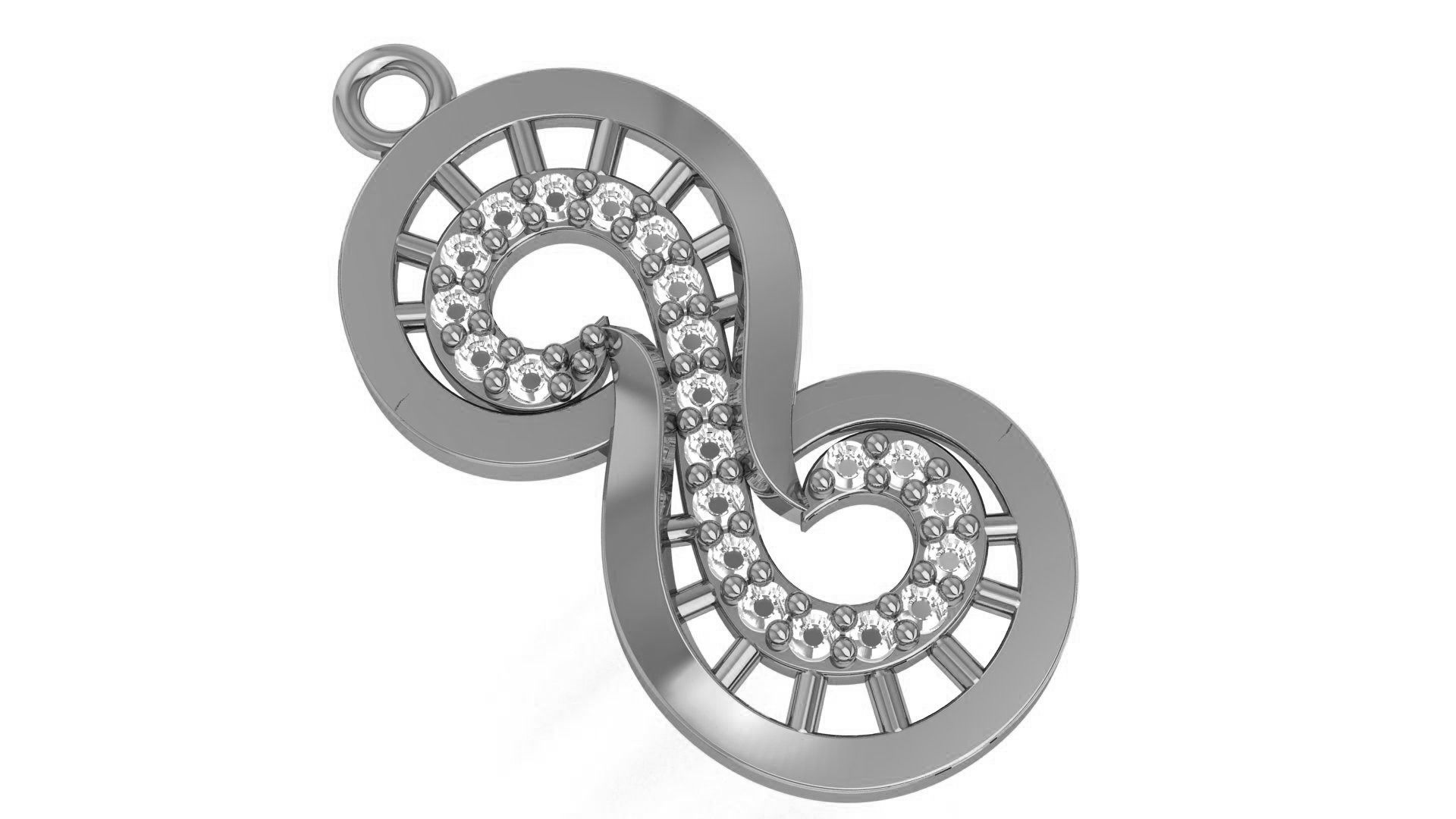 Infinity in time space pendant 3D print model_2