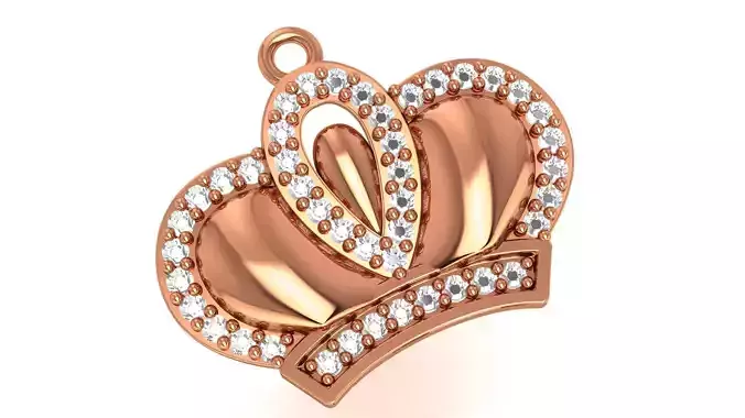 Crown Charm Pendant  3D print model