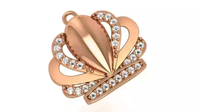 Crown Charm Pendant 3D print model