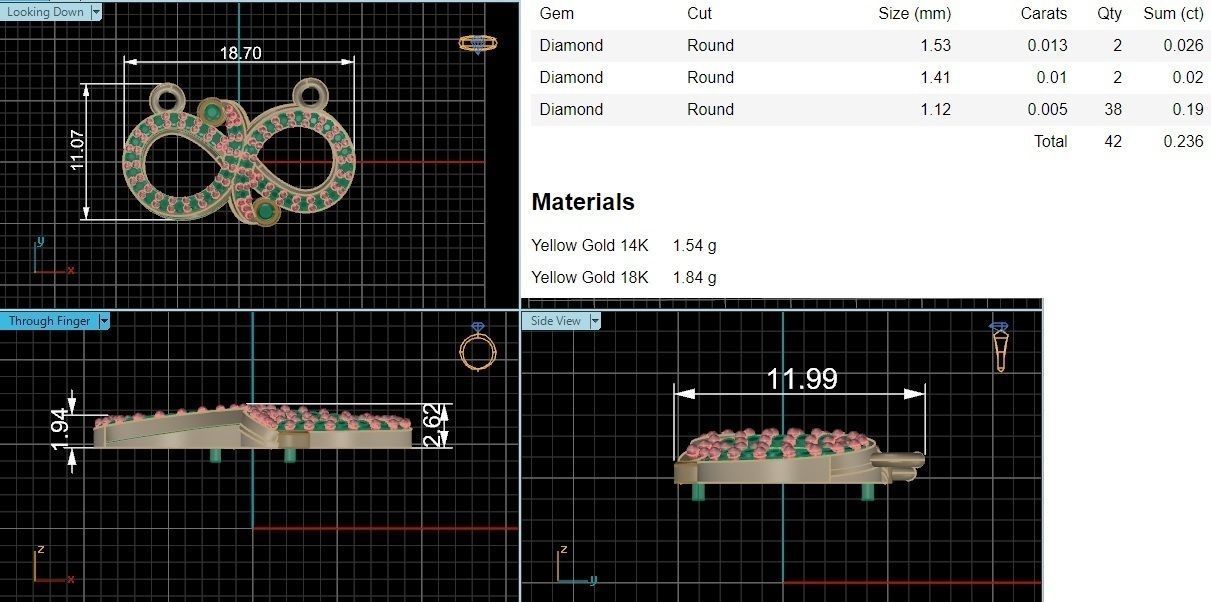 Infinity Loop Necklace Charm Pendant 3D print model_3