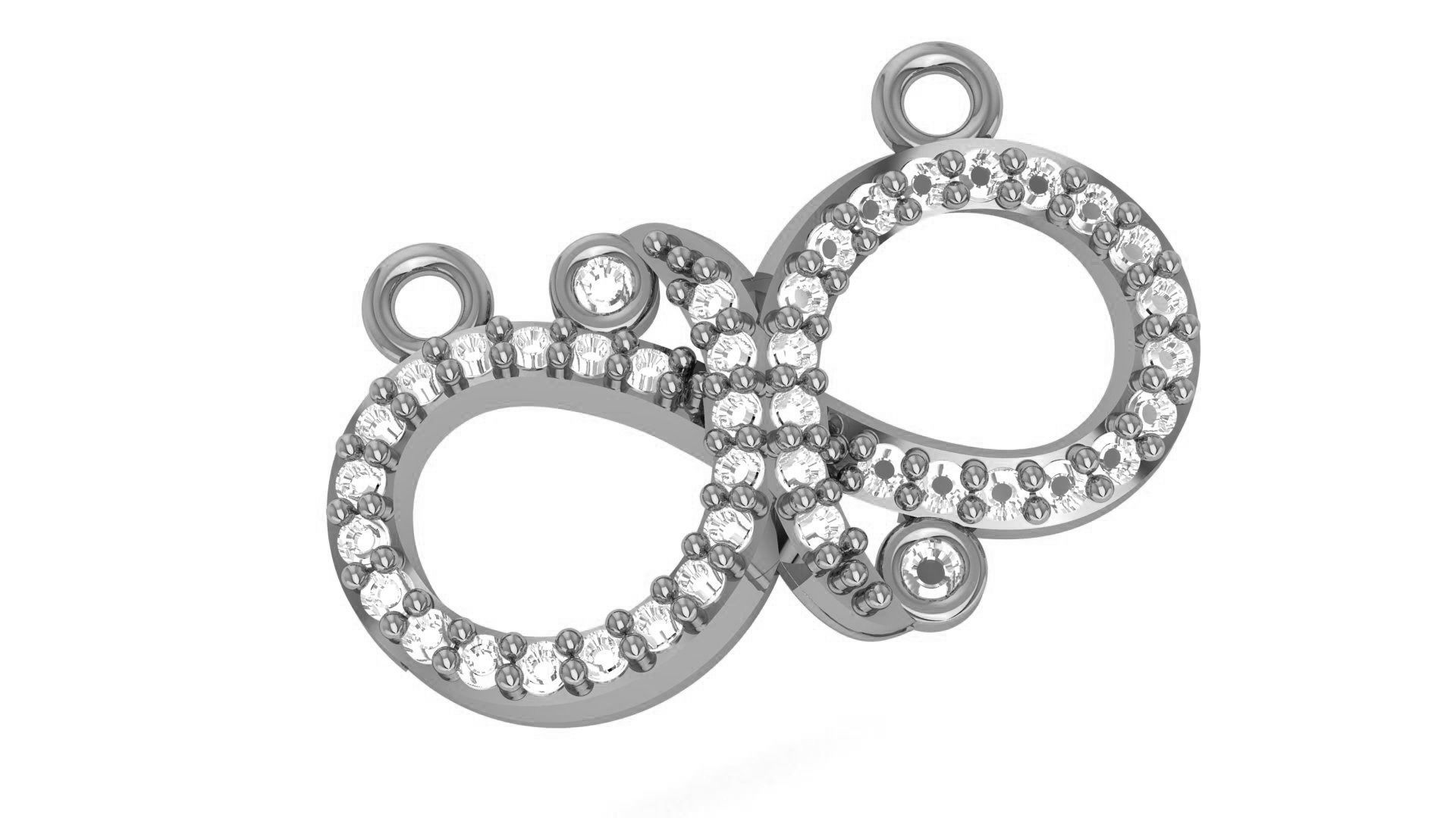 Infinity Loop Necklace Charm Pendant 3D print model_2