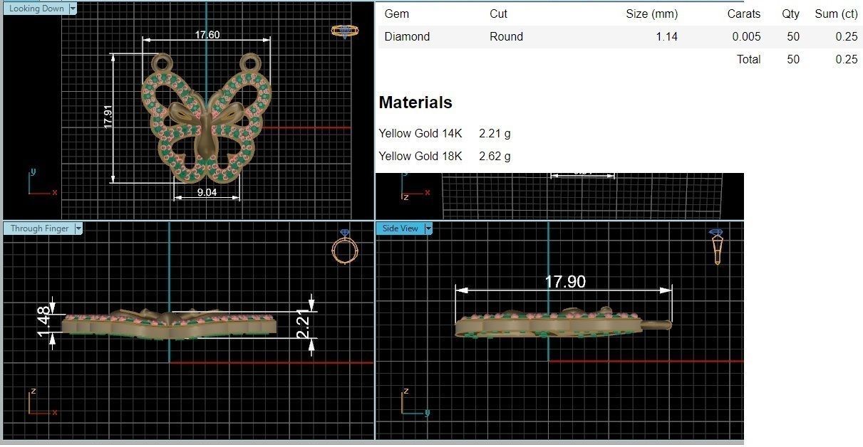 Butterfly Charm Pendant 3D print model_3