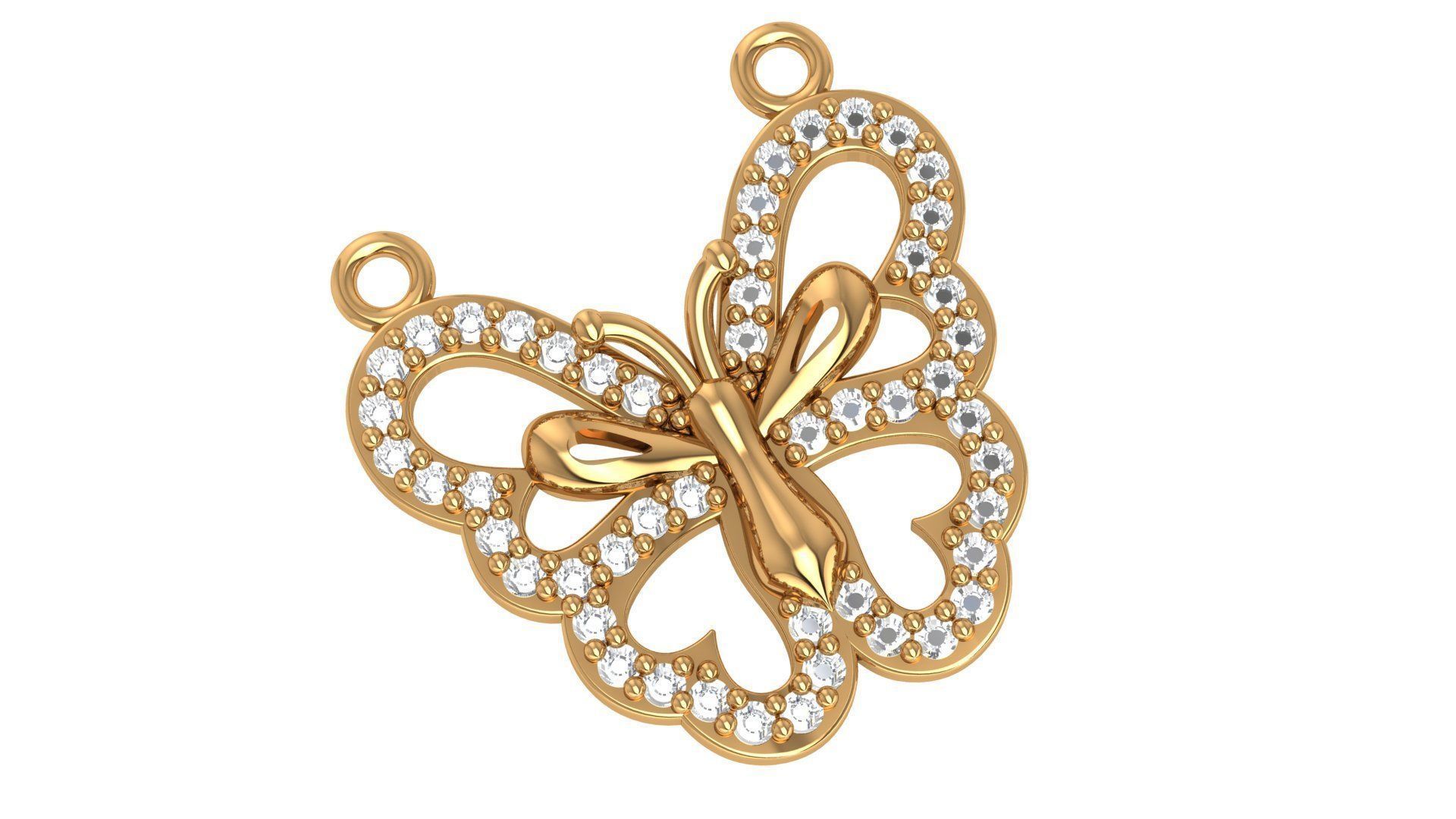 Butterfly Charm Pendant 3D print model_1