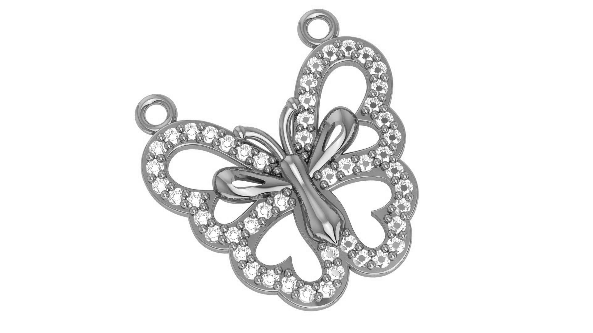 Butterfly Charm Pendant 3D print model_2