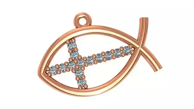 Fish Necklace Charm Pendant 3D print model