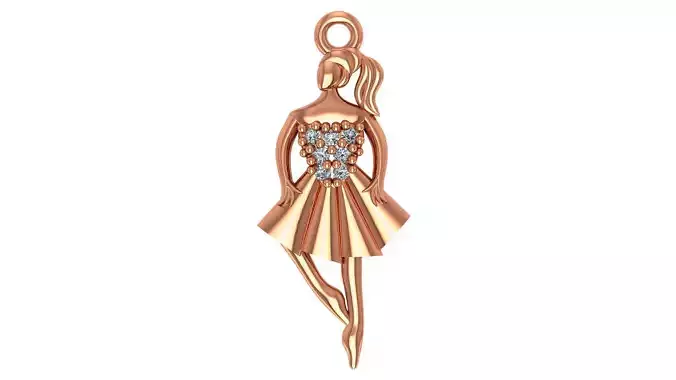 Ballet dancer pendant 3D print model