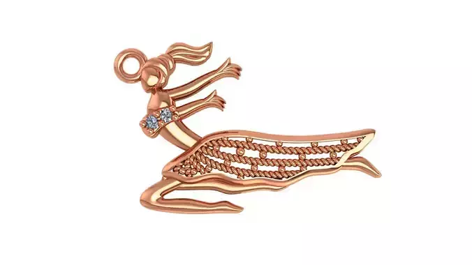 Ballet dancer charm pendant 3D print model