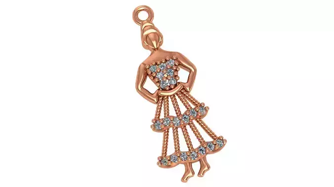 Lady in frock pendant