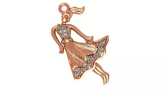 Ballet Dancer Charm Pendant 3D print model