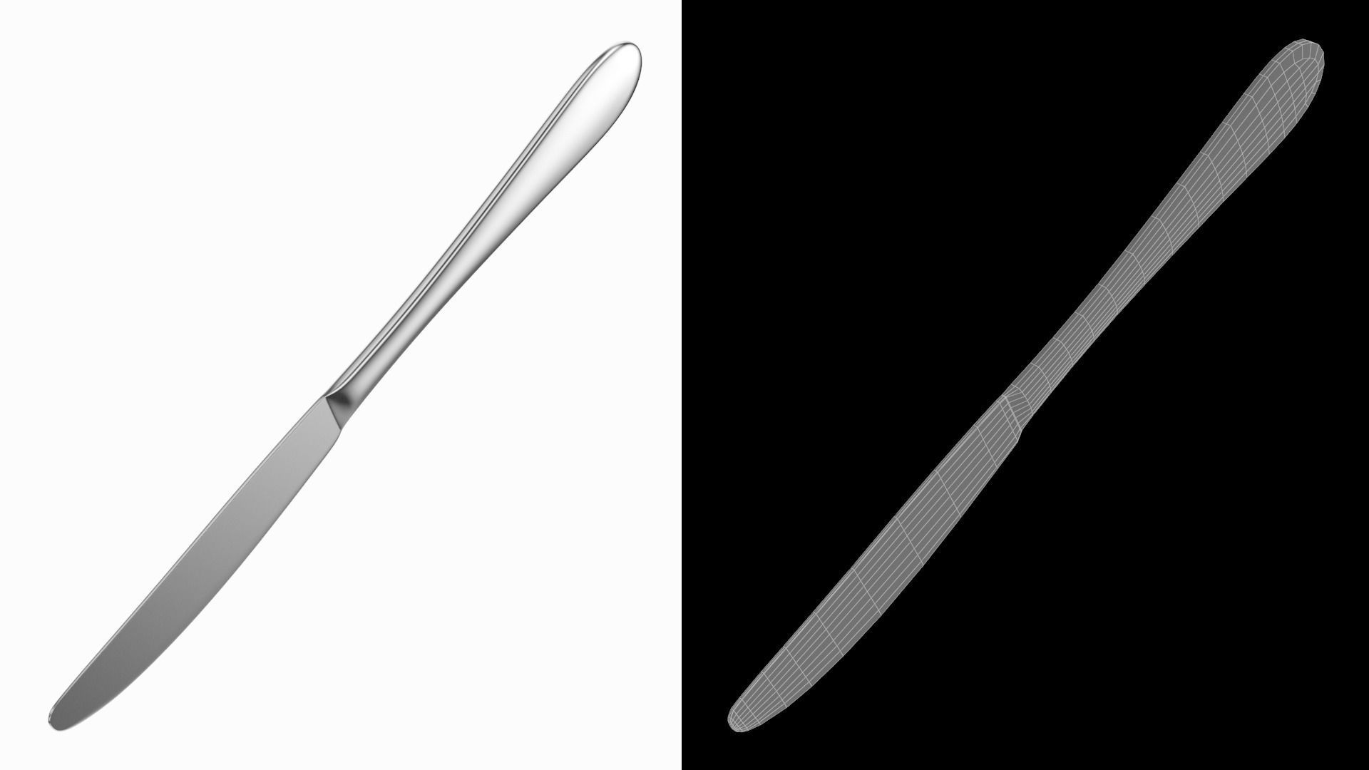 Table Dinner Knife Generic Cutlery 3D model_5