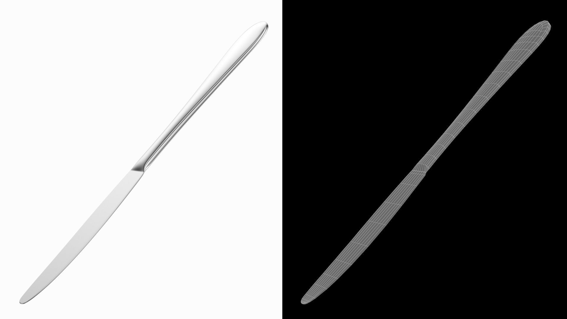 Table Dinner Knife Generic Cutlery 3D model_13