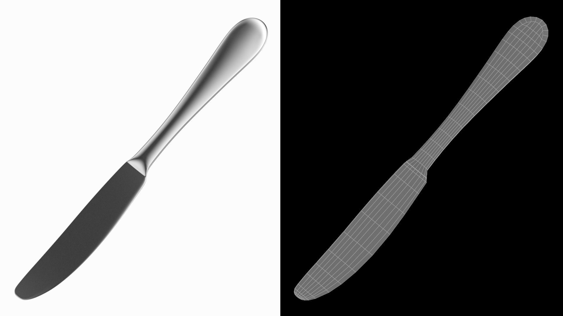 Table Dinner Knife Generic Cutlery 3D model_3