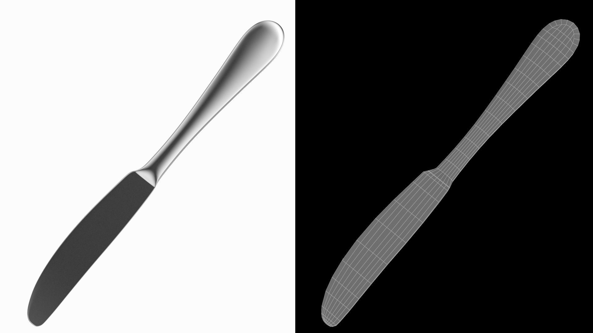 Table Dinner Knife Generic Cutlery 3D model_9