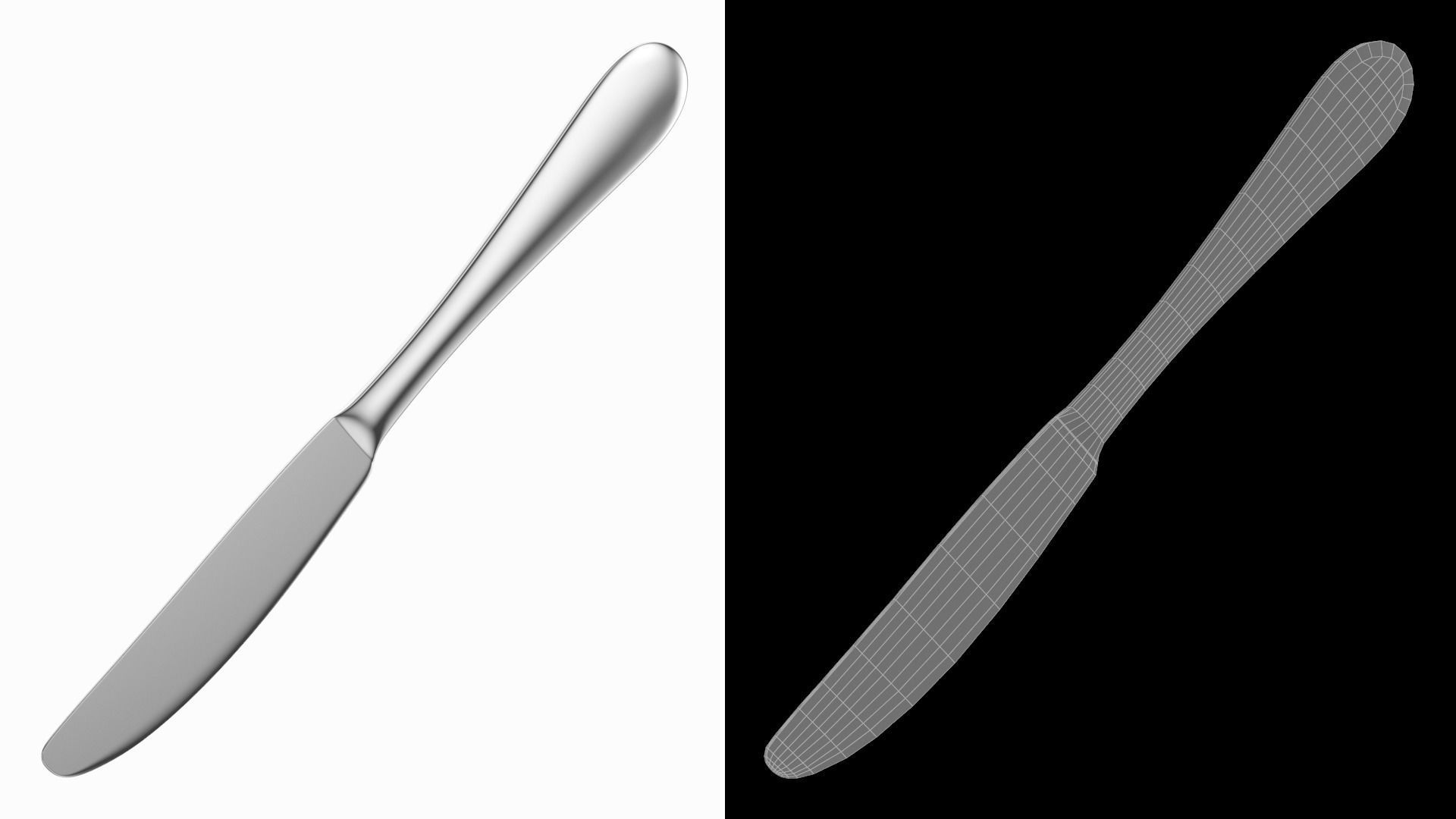 Table Dinner Knife Generic Cutlery 3D model_4