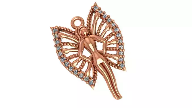 Angel with wings pendant 3D print model