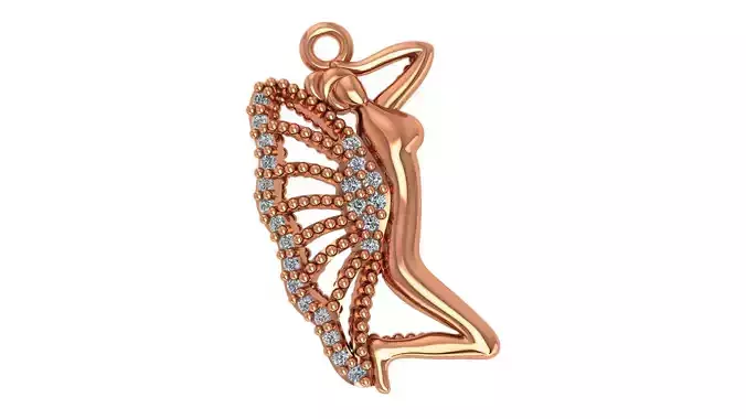 Dancer Angel with Wings Pendant 3D print model