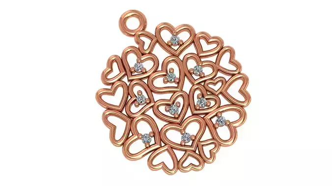Heart Love Wire Mesh Pendant