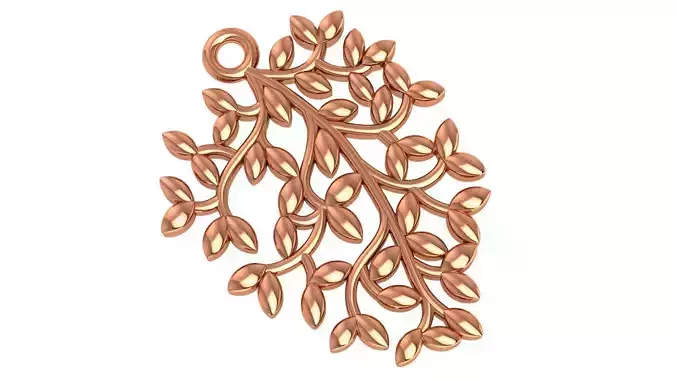 Plain Gold Leaf Necklace Charm Pendant