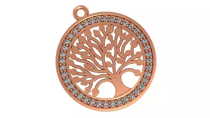 Tree of Life Charm Necklace Pendant 3D print model