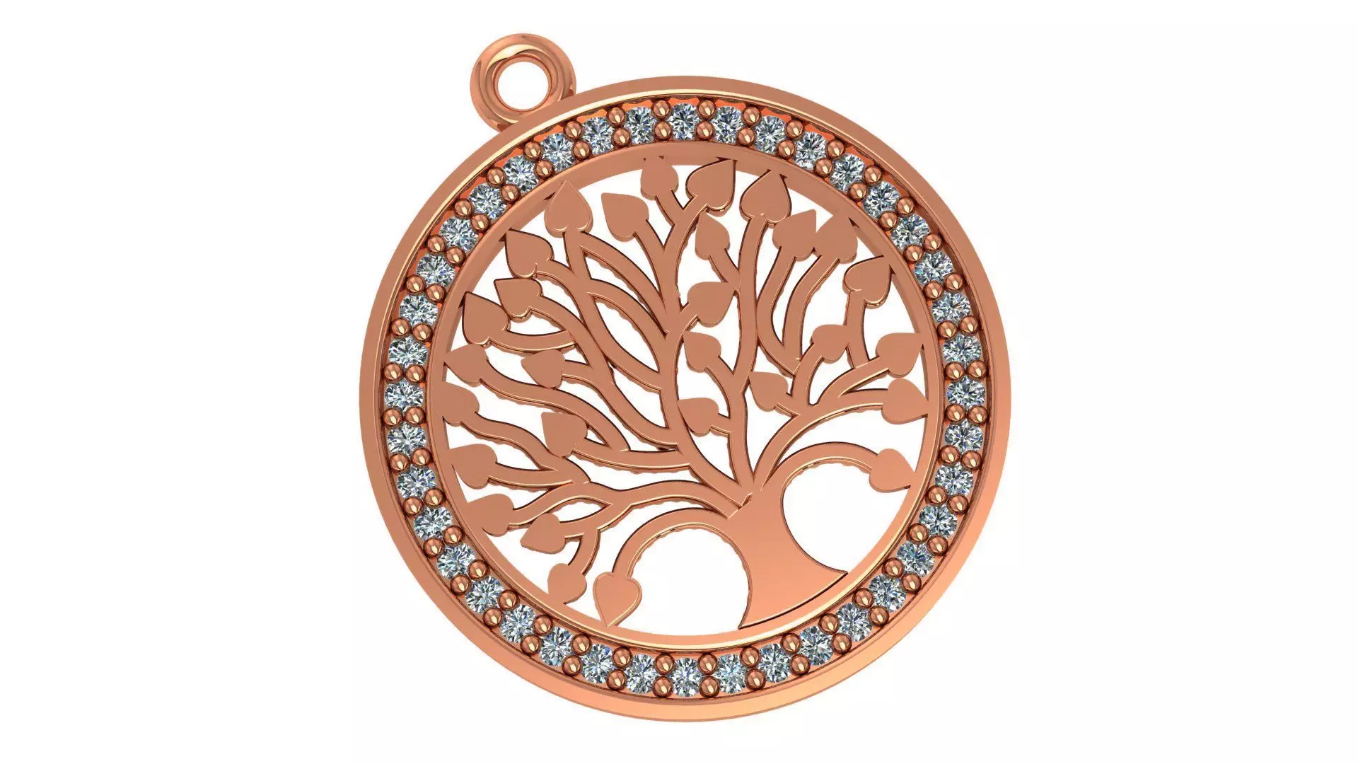 Tree of Life Charm Necklace Pendant 3D print model_0