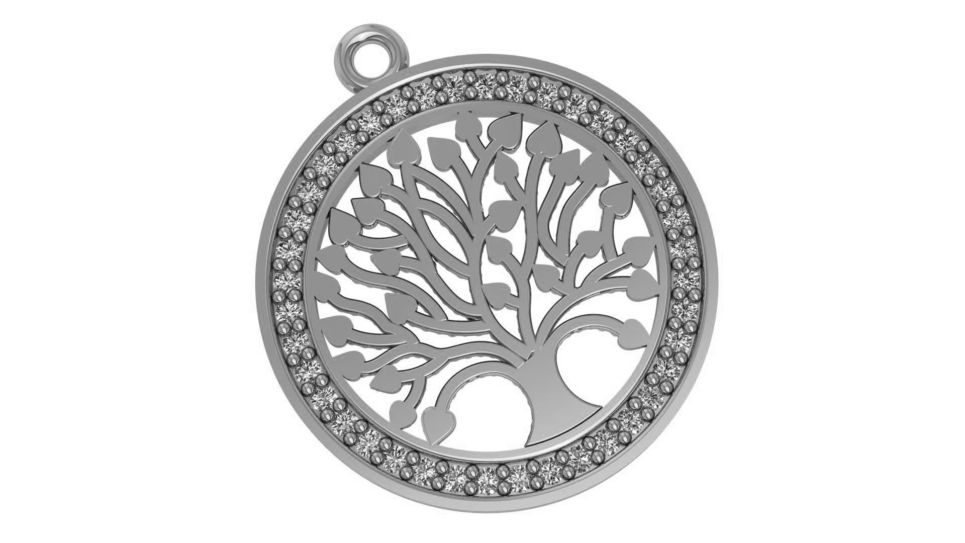 Tree of Life Charm Necklace Pendant 3D print model_2
