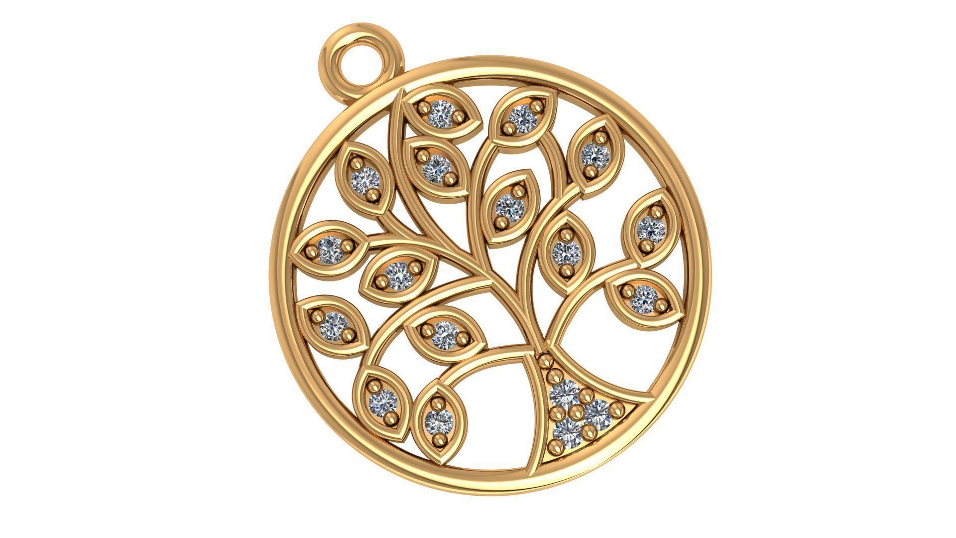 Tree of life Necklace 3D print model_1