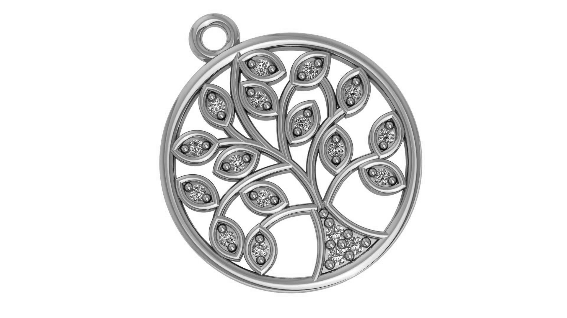 Tree of life Necklace 3D print model_2